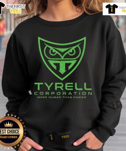Original Tyrell Corporation More Human Than Human sweatshirt featuring a retro design and iconic logo.