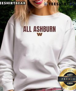Alt Text: Original Washington Commanders all-Ashburn sweatshirt featuring team colors and logo, perfect for fans.