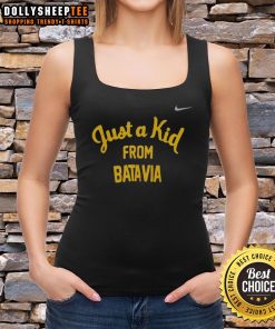 Alt Text: Original West Virginia Mountaineers tank top featuring Just A Kid From Batavia graphic design.