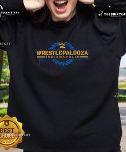 Original Wrestlepalooza Indianapolis logo sweatshirt featuring bold graphics and vibrant colors.