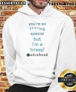 Original 'You're So F*ing Special But I'm A Creep' music lover hoodie in black with stylish graphic design.