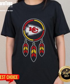 Premium 2025 Native American X Kansas City Chiefs football ladies tee featuring vibrant team colors and stylish design.