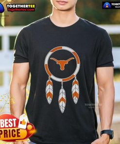 Premium 2025 Native American X Texas Longhorns T-Shirt featuring a unique design and vibrant colors for fans.