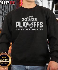 Alt Text: Premium 2025 Playoff Green Bay Rockers sweatshirt featuring vibrant colors and team logo, perfect for fans.