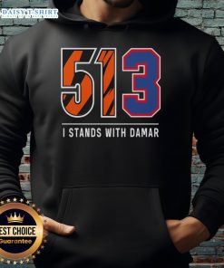 Premium I Stands With Damar Hoodie featuring a bold design, perfect for supporters of Damar Hamlin.