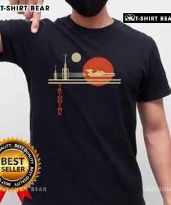 Premium A Night On Tatooine T-Shirt featuring a vibrant desert scene with iconic Star Wars elements, perfect for fans.