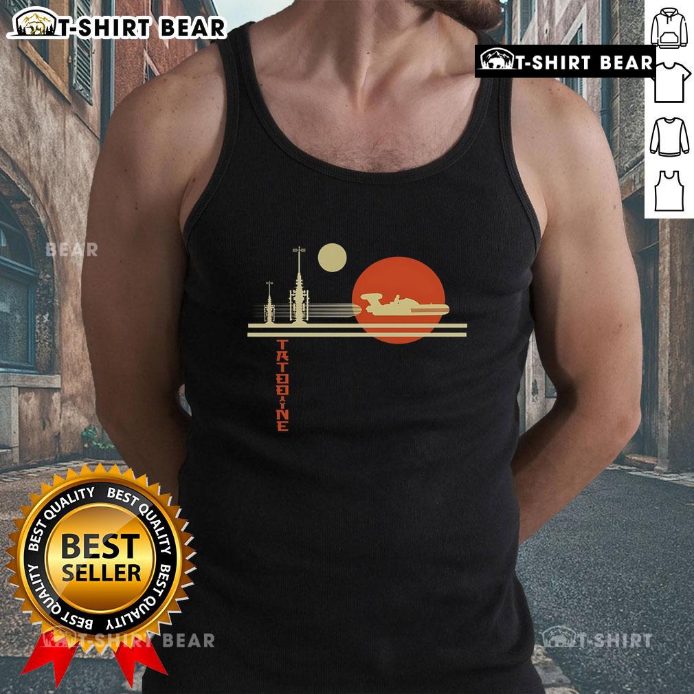 Premium A Night On Tatooine Tank Top Premium A Night On Tatooine tank top featuring a vibrant starry desert scene inspired by the iconic Star Wars universe.