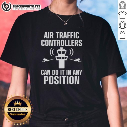 Premium Air Traffic Controller Ladies Tee featuring flight control design, perfect for ATC enthusiasts and aviation lovers.