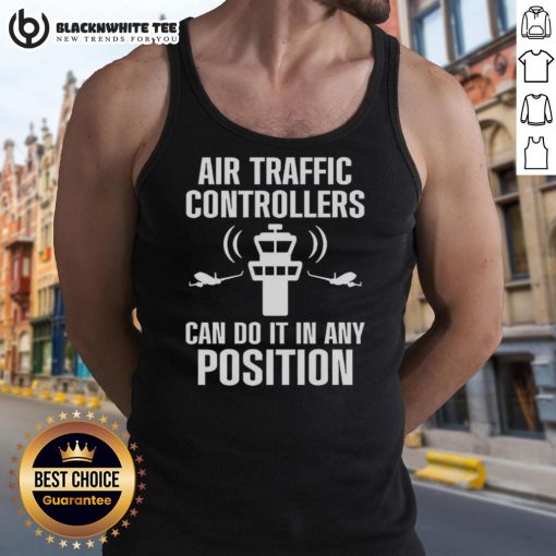 Alt Text: Premium Air Traffic Controller tank top featuring flight control graphics, perfect for any aviation enthusiast.