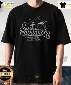 Premium Arca Sink The Patriarchy Killer Whale T-Shirt featuring a bold graphic design of a killer whale and empowering message.