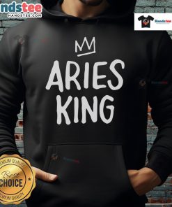 Premium Aries King Hoodie in black featuring bold zodiac design, perfect for astrology lovers and stylish casual wear.