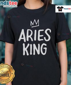 Premium Aries King Ladies Tee featuring a stylish design, perfect for astrology lovers and trendy fashion enthusiasts.