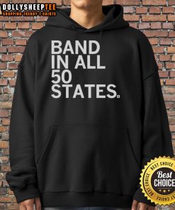 Premium Band in All 50 States hoodie featuring a stylish design and cozy fit, perfect for music lovers and travelers.