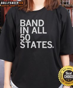 Premium Band in All 50 States Ladies Tee featuring a stylish design, perfect for music lovers and casual wear.