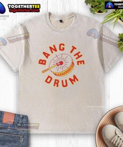 Premium Bang The Drum Kansas City Chiefs washed t-shirt featuring vibrant team colors and a comfortable fit.