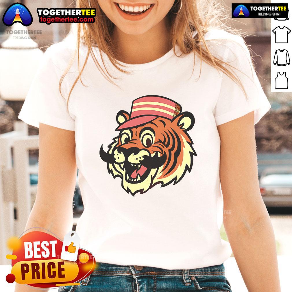 Premium Baseball Tiger Ladies Tee Premium Baseball Tiger Ladies Tee featuring a stylish design, perfect for casual wear and sports enthusiasts.