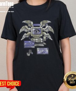 Premium Biblically Accurate angel-themed system error graphic on a retro ladies tee, perfect for unique fashion lovers.