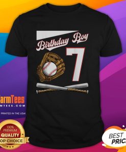 Alt Text: Premium Birthday Boy 7 baseball t-shirt featuring vibrant graphics, perfect for celebrating a child's special day.