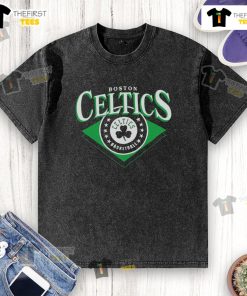 Alt Text: Premium Boston Celtics NBA washed t-shirt featuring a vintage design and comfortable fit for basketball fans.