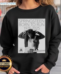 Alt Text: Premium Bruce Springsteen Born to Run 50th Anniversary poster sweatshirt featuring iconic album artwork and vibrant colors.