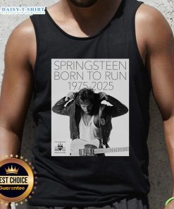 Alt Text: Premium Bruce Springsteen Born to Run 50th Anniversary poster tank top featuring iconic album art and vibrant design.