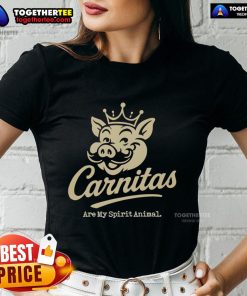 Premium Carnitas Are My Spirit Animal ladies tee featuring a fun design perfect for food lovers and casual wear.