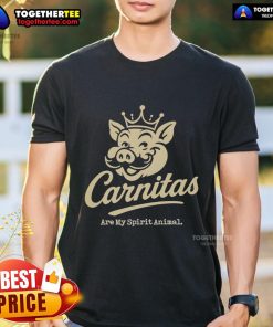 Premium Carnitas Are My Spirit Animal T-Shirt featuring playful graphics and vibrant colors, perfect for food lovers.