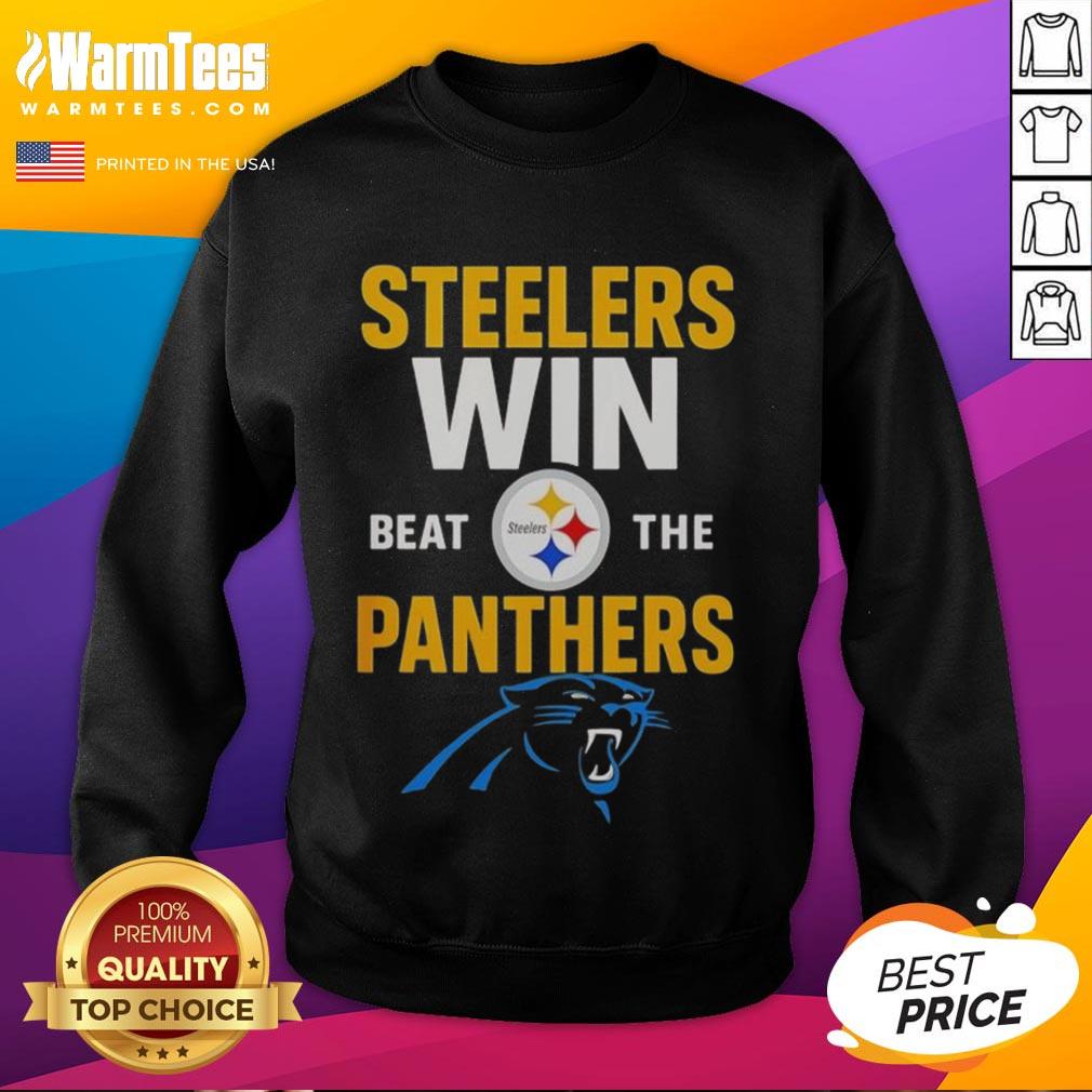 Premium Carolina Panthers Win Beat The Pittsburgh Steelers Nfl 2025 Cartoon Sweatshirt Premium Carolina Panthers Win cartoon sweatshirt celebrating victory over Pittsburgh Steelers NFL 2025.