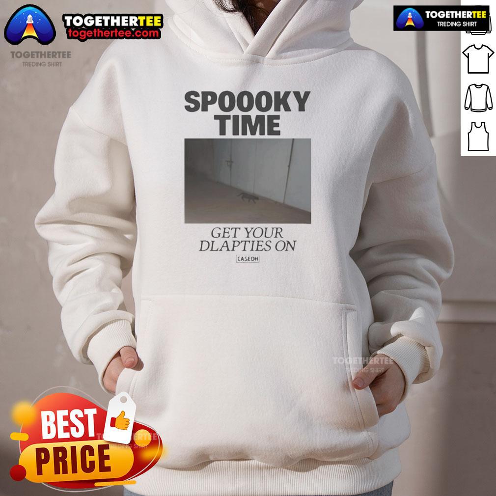 Premium Caseoh Spoooky Time Get Your Diapies On Hoodie Premium Caseoh Spoooky Time hoodie featuring a playful Halloween design, perfect for cozy autumn days and festive fun.