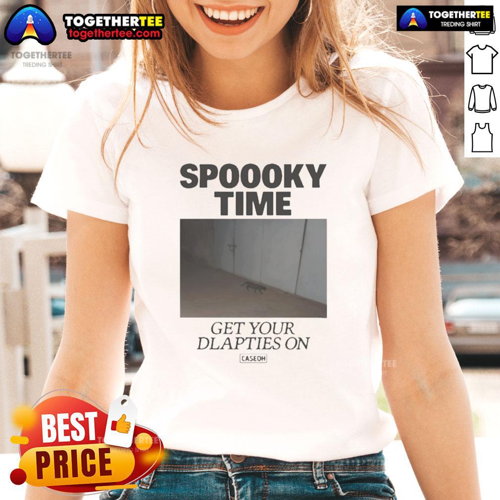 Premium Caseoh Spoooky Time Get Your Diapies On Ladies Tee Premium Caseoh Spooky Time Ladies Tee featuring a playful Halloween design perfect for festive celebrations.