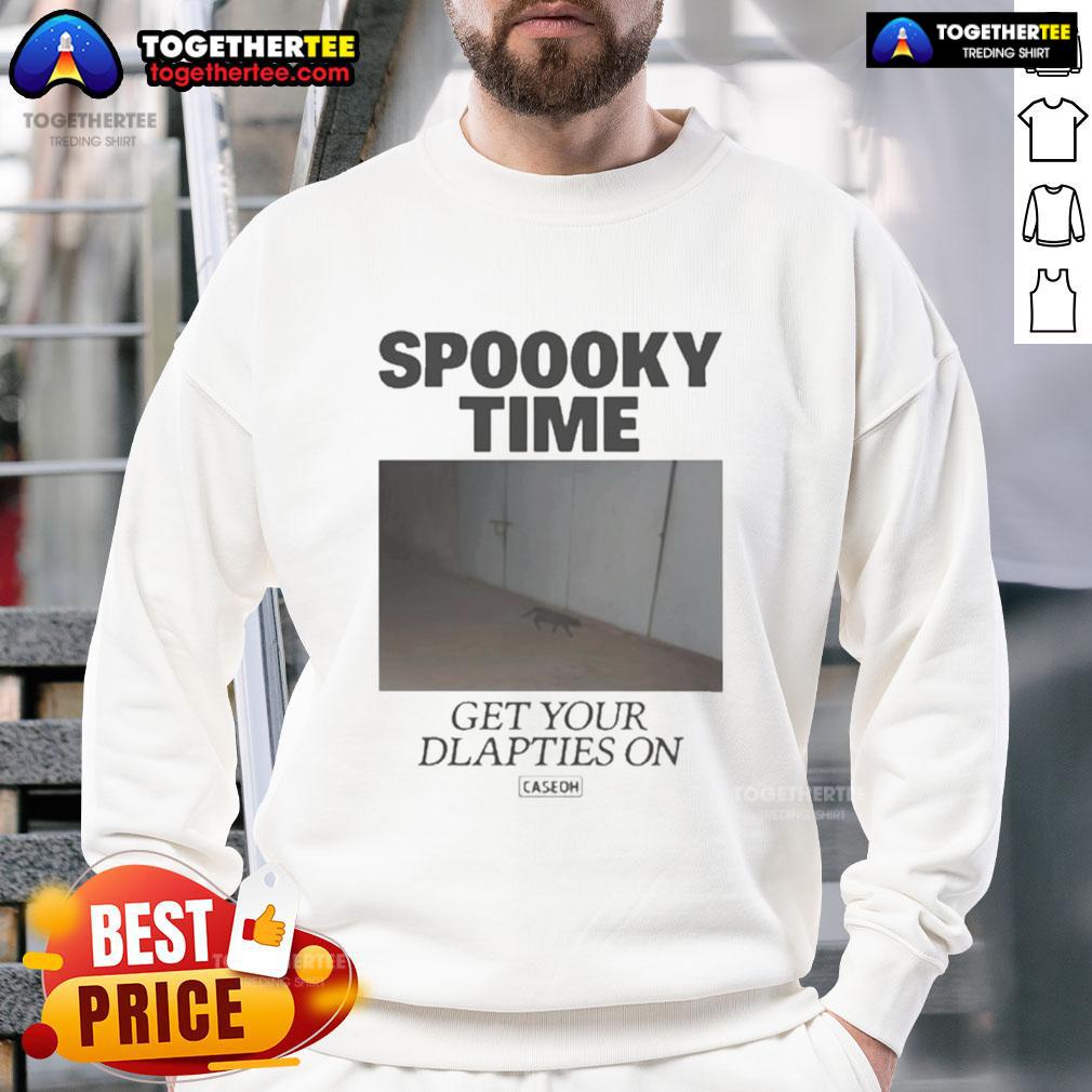 Premium Caseoh Spoooky Time Get Your Diapies On Sweatshirt Premium Caseoh Spooky Time sweatshirt with playful design, perfect for cozy Halloween vibes and comfy casual wear.