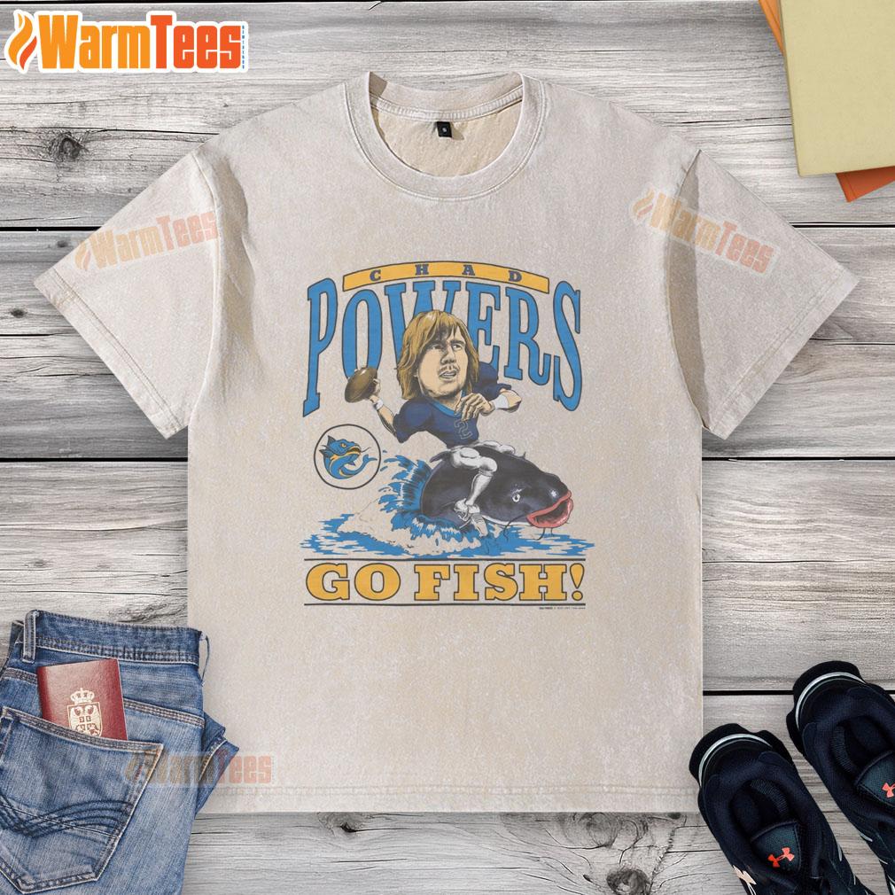 Premium Chad Powers Go Fish Washed T Shirt Alt Text: Premium Chad Powers Go Fish washed t-shirt featuring a stylish design, perfect for casual wear and game enthusiasts.