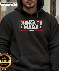 Alt Text: Stylish Premium Chinga Tu Maga Hoodie in black, featuring vibrant graphics and soft fabric for ultimate comfort.