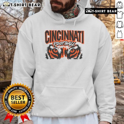 Premium Cincinnati Football Retro Grunge Hoodie featuring a vintage design and soft fabric, perfect for fans.