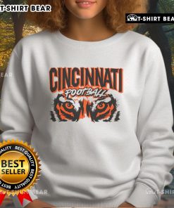 Alt Text: Premium Cincinnati Football Retro Grunge Sweatshirt in vintage style, perfect for fans and casual wear.