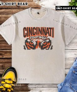 Premium Cincinnati Football Retro Grunge Washed T-Shirt in vintage style, perfect for fans and casual wear.
