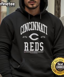 Premium Cincinnati Reds 2025 MLB Speedway Classic Flag Arch Hoodie in vibrant red and white, perfect for fans.