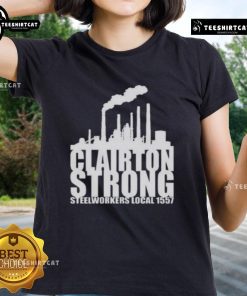 Premium Clairton Strong Steelworkers Local 1557 Ladies Tee in stylish design, perfect for proud steelworker supporters.