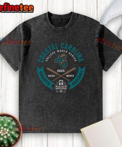 Alt Text: Premium Coastal Carolina College World Series 2025 NCAA Men's Baseball Chants washed t-shirt in vibrant colors.