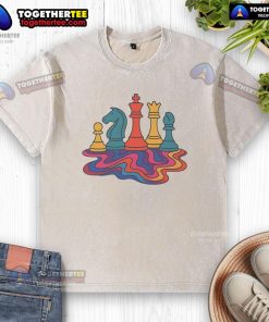 Premium colorful trippy chess washed t-shirt featuring vibrant designs and a relaxed fit for a stylish, casual look.