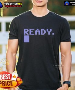Premium Commodore C64 Ready T-Shirt featuring retro gaming design, perfect for vintage computer enthusiasts.