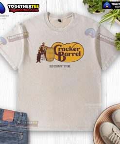 Premium Cracker Barrel Old Country Store logo on a washed t-shirt, showcasing a classic and comfortable design.