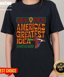 Alt Text: Premium Cuyahoga Valley National Park Mallard Ladies Tee, showcasing nature-inspired design for outdoor enthusiasts.