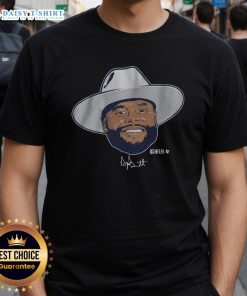 Premium Dak Prescott Swag Head T-Shirt featuring bold graphic design, perfect for Dallas Cowboys fans and sports enthusiasts.