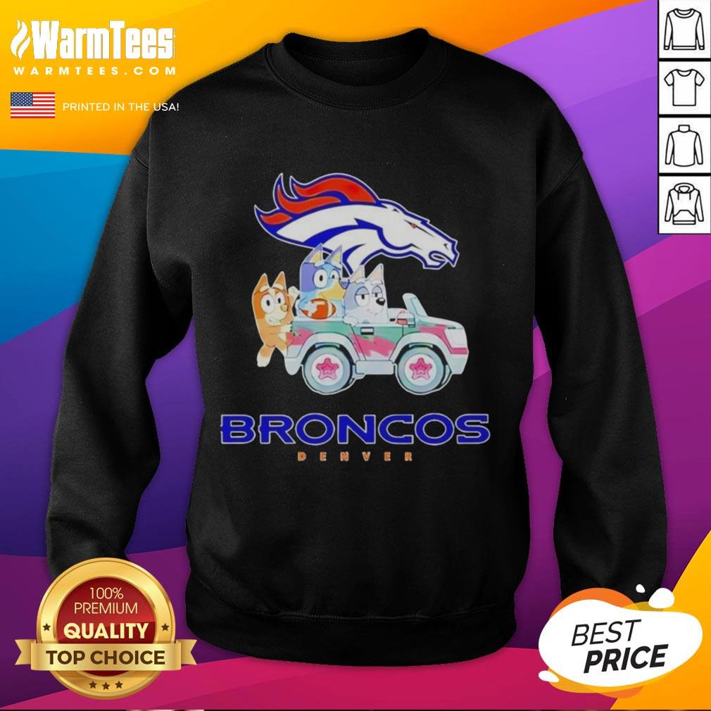 Premium Denver Broncos Bluey Cartoon Charactor Sweatshirt Premium Denver Broncos Bluey cartoon character sweatshirt featuring vibrant colors and a cozy design.