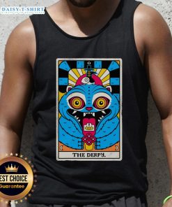 Premium Derpy Tiger X KPop Demon Hunters tarot card tank top featuring unique artwork and vibrant colors, perfect for fans.