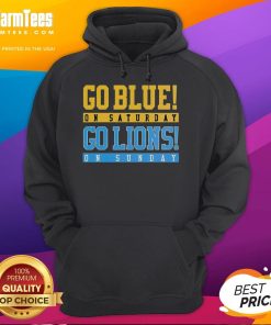 Premium Detroit Lions football hoodie in blue, perfect for game day on Saturday and Sunday. Go Lions!
