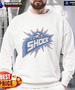 Alt Text: Premium Detroit Shock sweatshirt featuring vibrant team colors and logo, perfect for fans and casual wear.