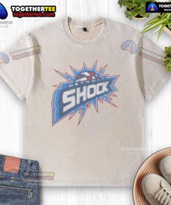 Premium Detroit Shock Washed T-Shirt featuring a vintage design and soft fabric, perfect for casual wear.