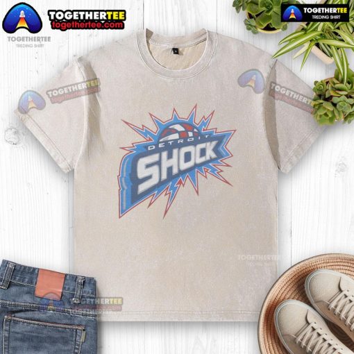Premium Detroit Shock Washed T-Shirt featuring a vintage design and soft fabric, perfect for casual wear.